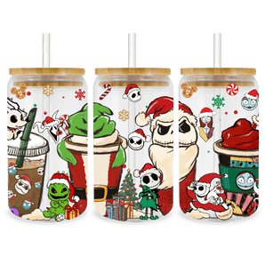 Nightmare Before Christmas Glass Wrap | Iris DTF