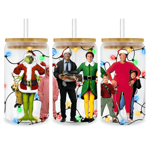 UV DTF 16 Oz Libbey Glass Cup Wrap - Grinch Movie