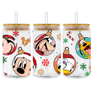 16 oz Libbey Cup Wrap - Christmas Mickey | Iris DTF