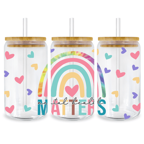UV DTF 16 oz Libbey Glass Wrap Rainbow Mental | Iris DTF