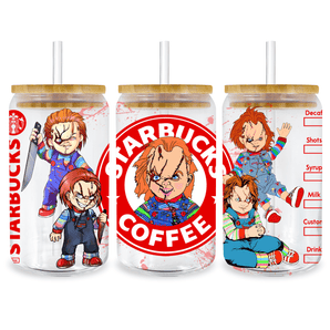 Child's Play Chucky Glass Cup Wrap Design | Iris DTF