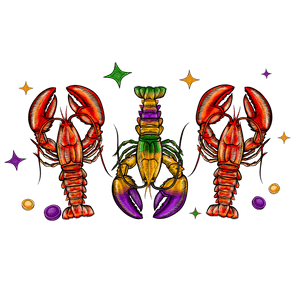 Crawfish Mardi Gras Design - DTF Ready To Press