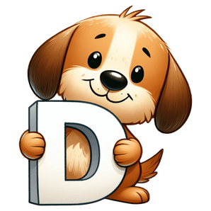 Animal Alphabet D Dog Design - DTF Ready To Press