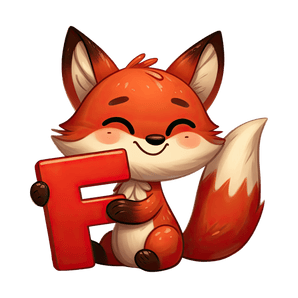 Animal Alphabet F Fox Design - DTF Ready To Press