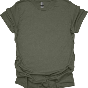 Gildan 64000 Unisex Softstyle Ringspun Short Sleeve T-Shirt – Heather Military Green