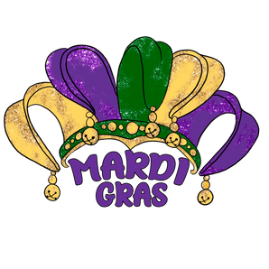 Mardi Gras Party Hat Design - DTF Ready To Press