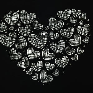 21054 Big Heart With Little Hearts Rhinestone | Iris DTF