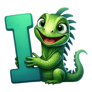 Animal Alphabet I Iguana Design - DTF Ready To Press