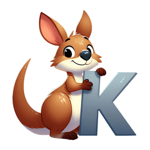 Animal Alphabet K Kangaroo Design | Iris DTF