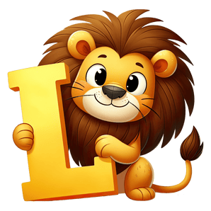 Animal Alphabet L Lion Design - DTF Ready To Press