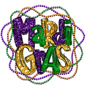 Mardi Gras Retro Party Design - DTF Ready To Press