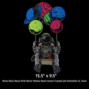 23010 Astronaut Planets Rhinestone | Iris DTF