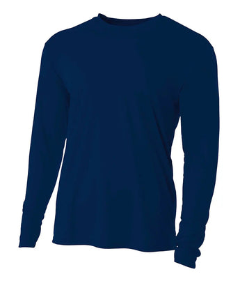 A4 N3165 Cooling Performance Long Sleeve Crew - Iris DTF 