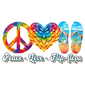 Peace Love Flip-Flops Design - DTF Ready To Press