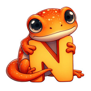 Animal Alphabet N Newt Design - DTF Ready To Press