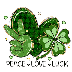 Peace Love Luck Saint Patrick's Day Design | Iris DTF