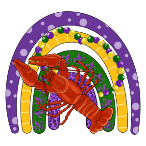 Mardi Gras Carnival Rainbow Lobster Design | Iris DTF