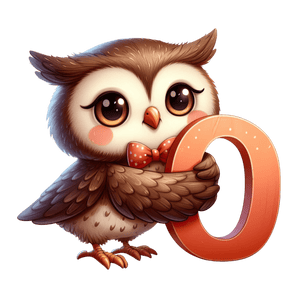 Animal Alphabet O Owl Design - DTF Ready To Press