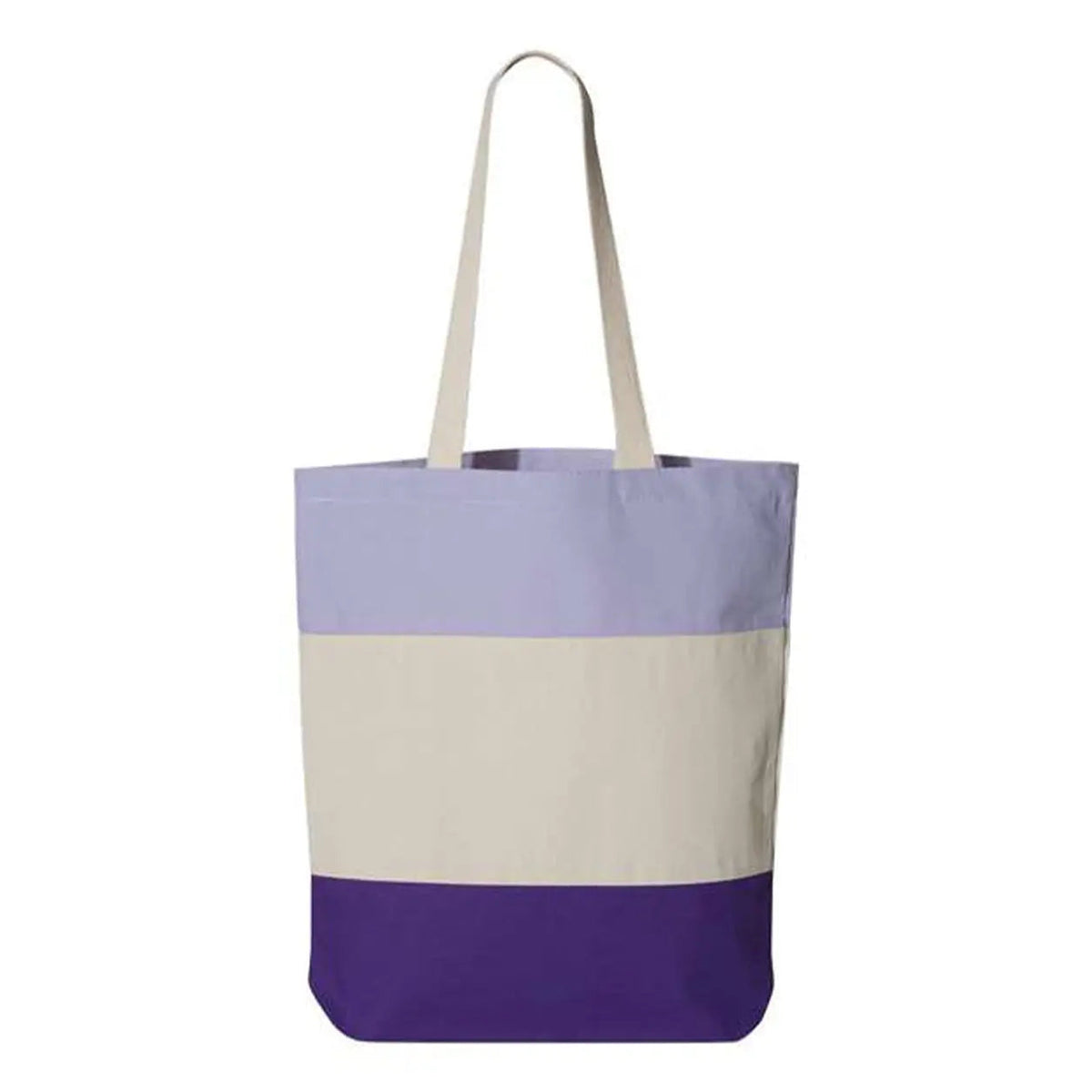 Q125900D 10L Tri-Color Canvas Tote Bag - Three-Tone Mini Shopper - Iris DTF 