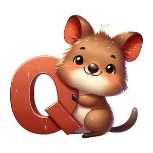 Animal Alphabet Q Quokka Design - DTF Ready To Press
