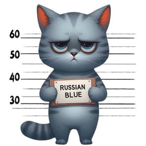 Russian Blue Cat Design - DTF Ready To Press