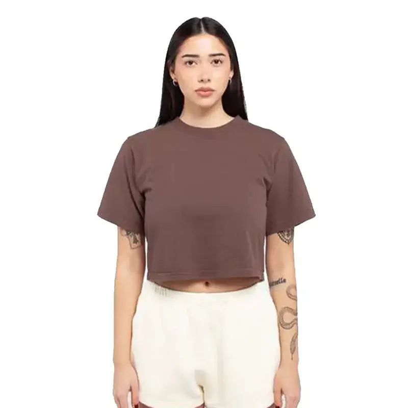 Shaka Wear SHGDC Women's Garment-Dyed Crop T-Shirt - Iris DTF 