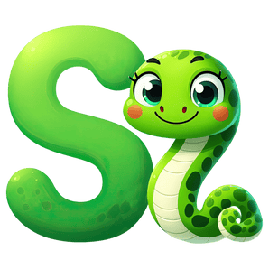 Animal Alphabet S Snake Design - DTF Ready To Press
