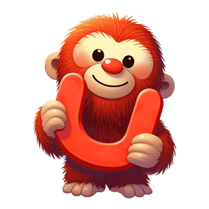 Animal Alphabet U Uakari Design - DTF Ready To Press