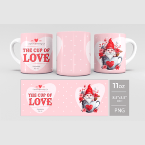 UV DTF 11 oz Mug Wrap - Valentine's Day Gnome | Iris DTF