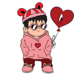Bad Bunny Valentine's Day Heart Design | Iris DTF