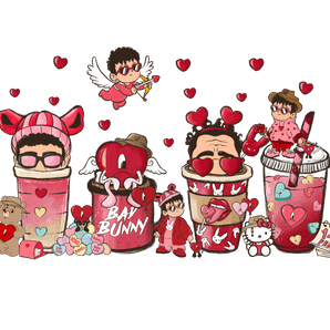Bad Bunny Valentine's Day Coffee Design | Iris DTF