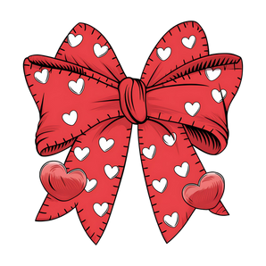 Valentine Heart Coquette Bow Valentine's Day Design | Iris DTF