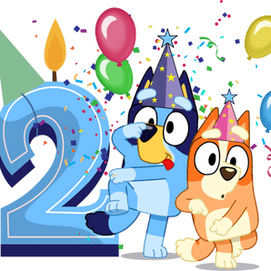2 Year Old Birthday Bluey Design - DTF Ready To Press