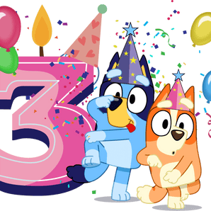 Bluey 3nd Birthday Design - DTF Ready To Press