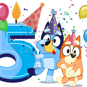5th Birthday Boy Bluey Design - DTF Ready To Press