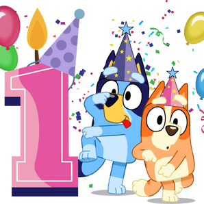 First Birthday Girl Bluey Design - DTF Ready To Press