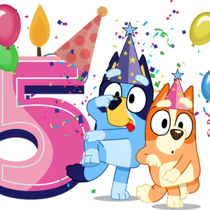 5th Birthday Girl BlueyDesign - DTF Ready To Press