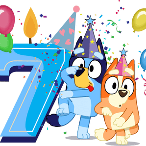 7th Birthday Boy Bluey Design - DTF Ready To Press