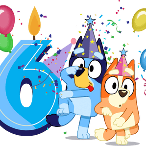 Bluey 6th Birthday Boy Design - DTF Ready To Press