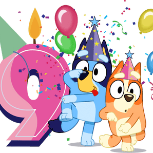 Bluey 9nd Birthday Girl Design - DTF Ready To Press