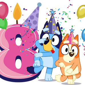 Bluey 8nd Girl Birthday Design - DTF Ready To Press