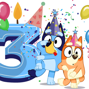 Toddlers 3nd Birthday Bluey Design - DTF Ready To Press