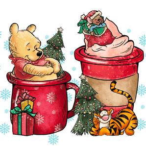 Winnie the Pooh Christmas Cups DTF Ready | Iris DTF