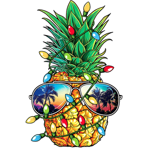 Christmas Pineapple Design - DTF Ready To Press