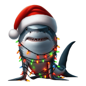Christmas Shark Tree Design - DTF Ready To Press