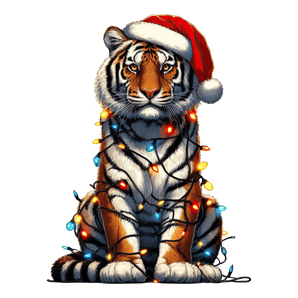 Christmas Tiger Tree Design - DTF Ready To Press