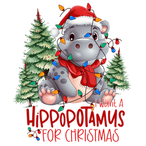 Cute Hippopotamus Christmas Design | Iris DTF