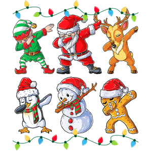 Dabbing Christmas Design - DTF Ready To Press