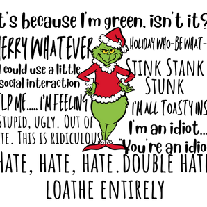Merry Christmas Grinch Design - DTF Ready To Press