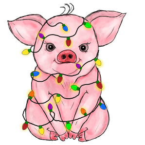 Christmas Pig Design - DTF Ready To Press